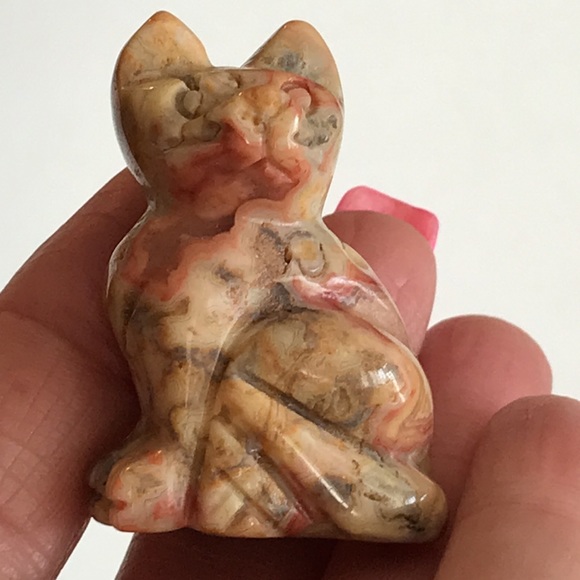 Natural Crazy Lace Agate Kitty - Picture 7 of 11